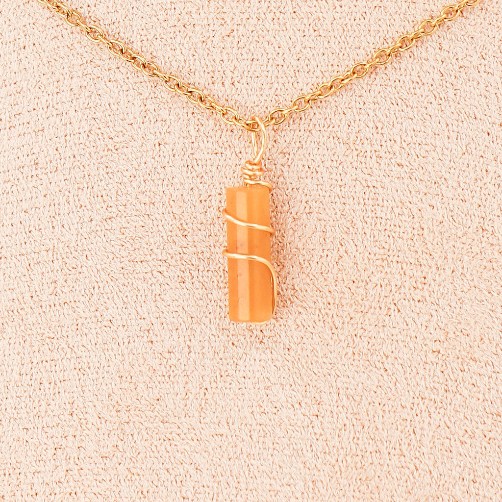Pendentif | Mini piliers en jade « Fleurs de prunier »