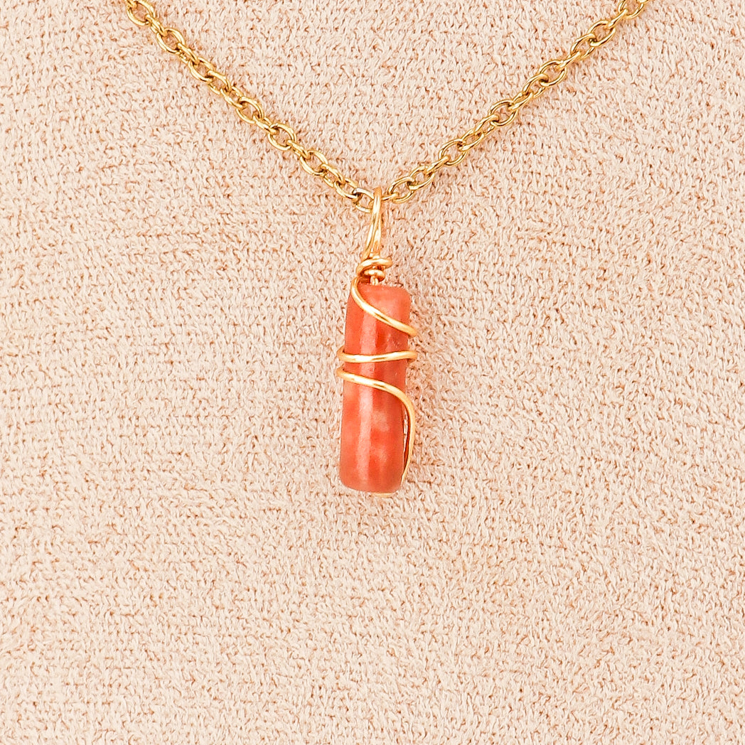 Pendentif | Mini piliers en jade « Fleurs de prunier »