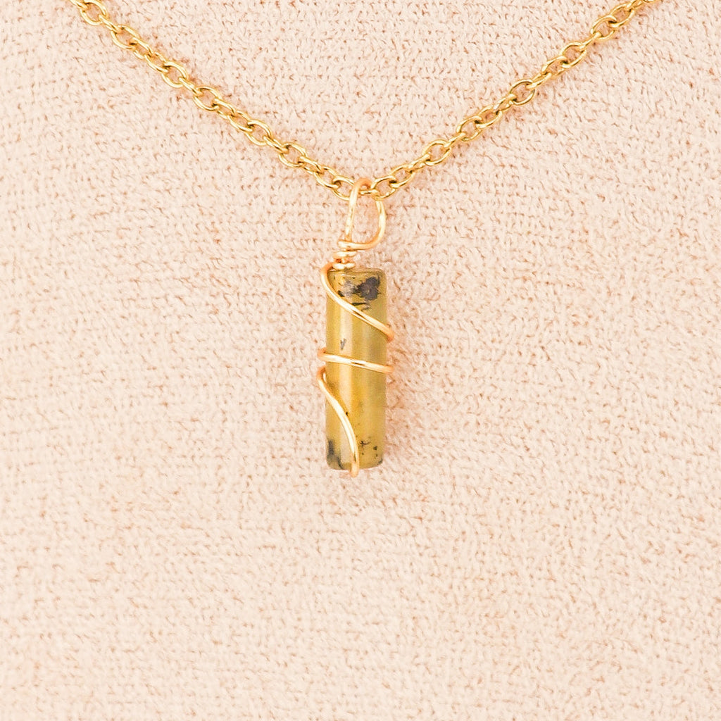Pendentif | Mini piliers en jade « Fleurs de prunier »