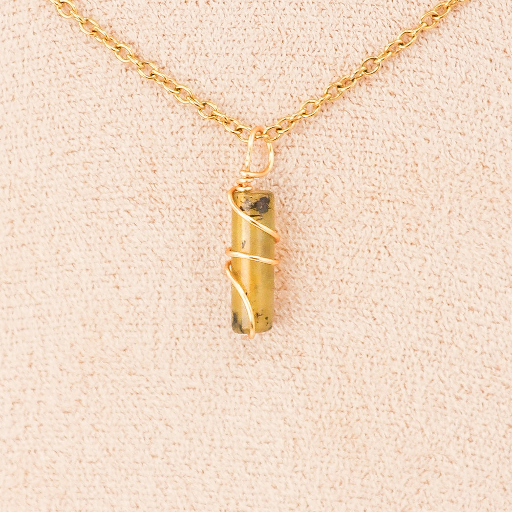 Pendentif | Mini piliers en jade « Fleurs de prunier »