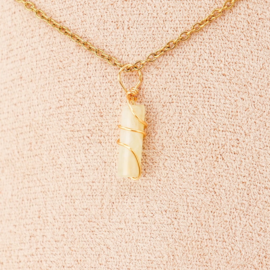 Pendentif | Mini piliers en jade « Fleurs de prunier »